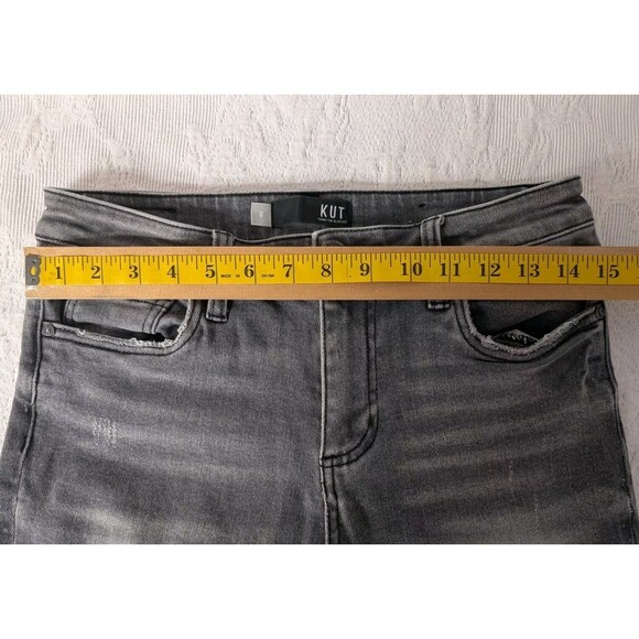 KUT From The Kloth Gray Connie High Rise Women 6 Ankle Skinny Distressed Jeans - Picture 10 of 14